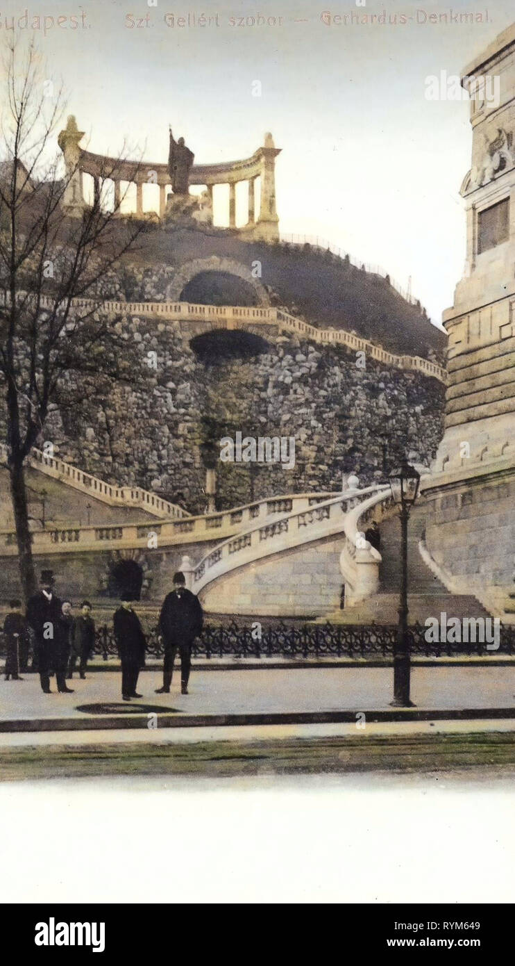 Gerard Sagredo Denkmal in Budapest Bezirk I, 1903, Budapest, Gerhardus, Denkmal, Ungarn Stockfoto