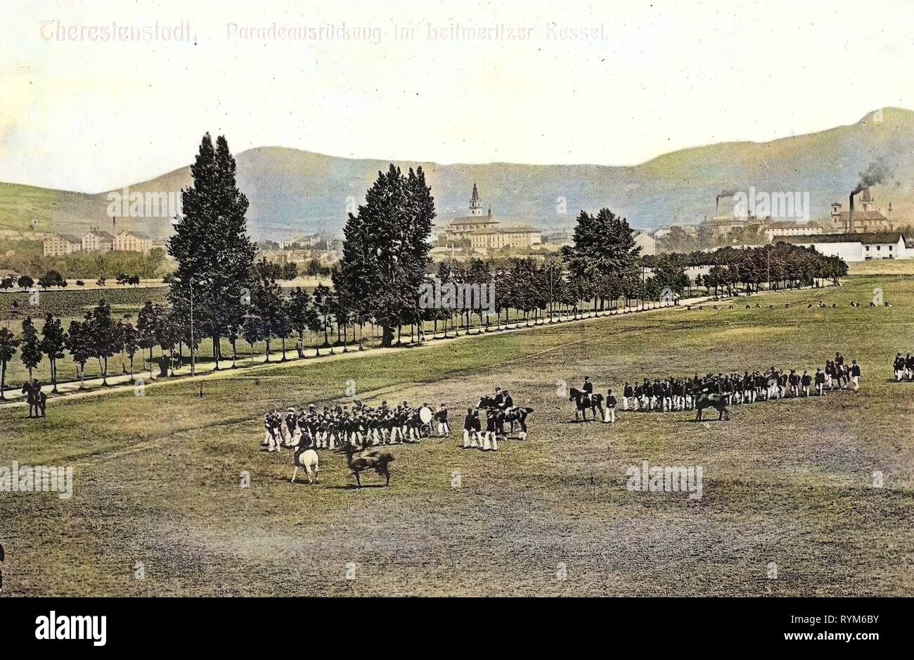 Österreichisch-ungarischen Armee 1903, Aussig, Theresienstadt, Paradeplatz des K.K., Infanterie Regiments Nr. 92, Tschechische Republik Stockfoto