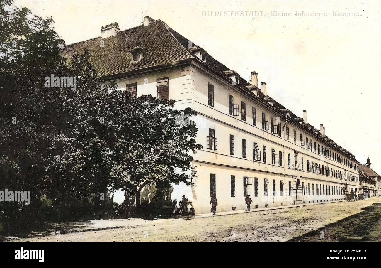 Österreichisch-ungarischen Armee, militärische Einrichtungen, Gebäude in Terezín 1903, Aussig, Theresienstadt, kleine Kaserne des K.K., Infanterie Regiments Nr. 92, Tschechische Republik Stockfoto