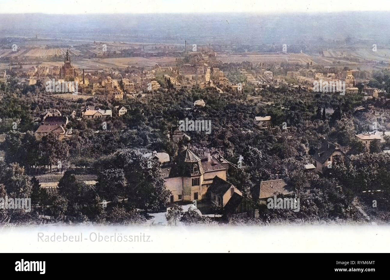 Das Haus Steinbach, Lutherkirche (Radebeul), Bennoschlösschen 1903, Landkreis Meißen, Oberlößnitz, das Haus in der Sonne, Villa Shatterhand, Villa und Landhaus Anna Zischer, Rosegger-Schule, Serkowitz, Friedhof Radebeul-Ost, Serkowitz, Radebeul und Serkowitz, Deutschland Stockfoto