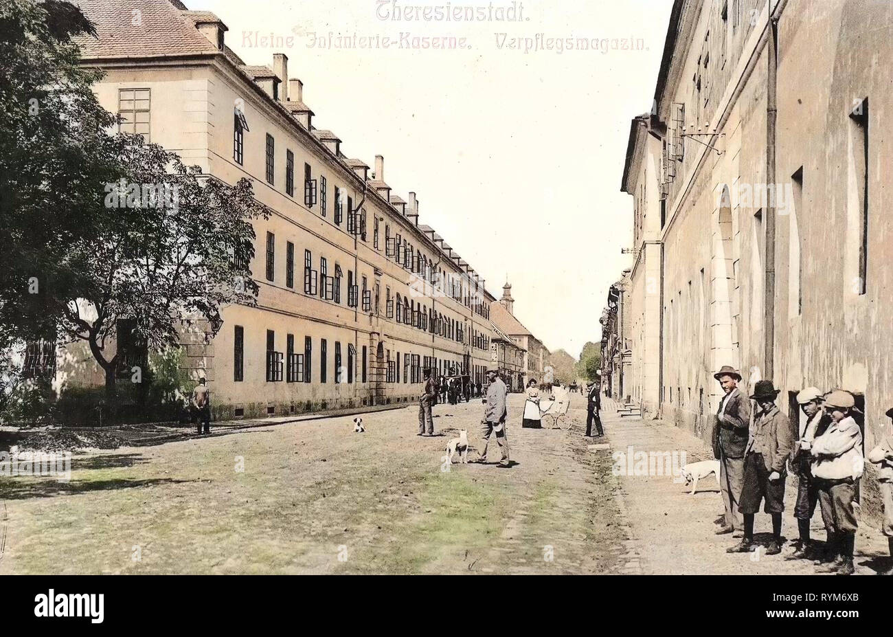 Österreichisch-ungarischen Armee Kaserne in Terezín 1903, Aussig, Theresienstadt, Kleine Infanterie, Kaserne, Verpflegsmagazin, Tschechische Republik Stockfoto