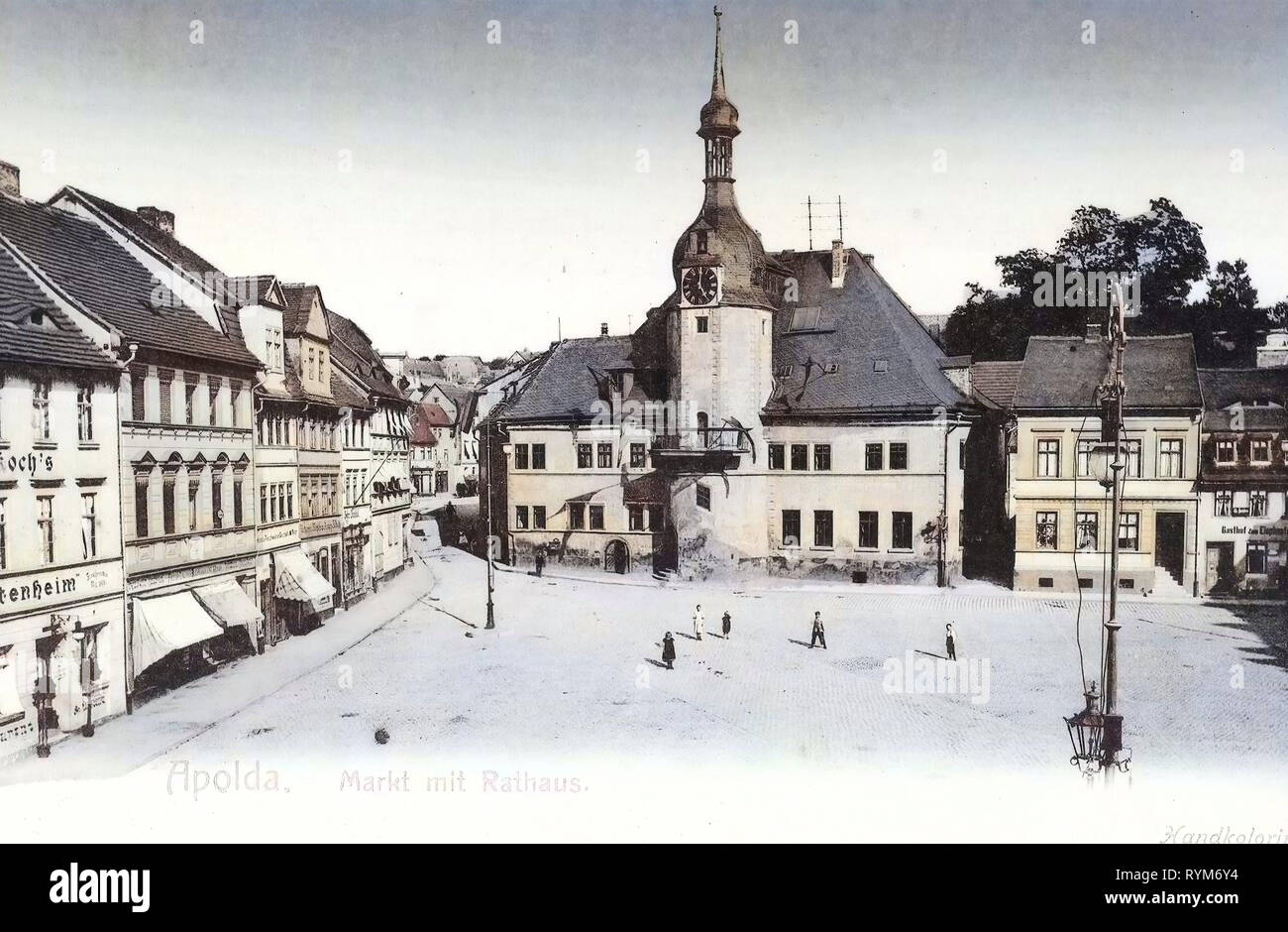Rathäuser in Thüringen, Apolda, 1903, Thüringen, Markt mit Rathaus Stockfoto