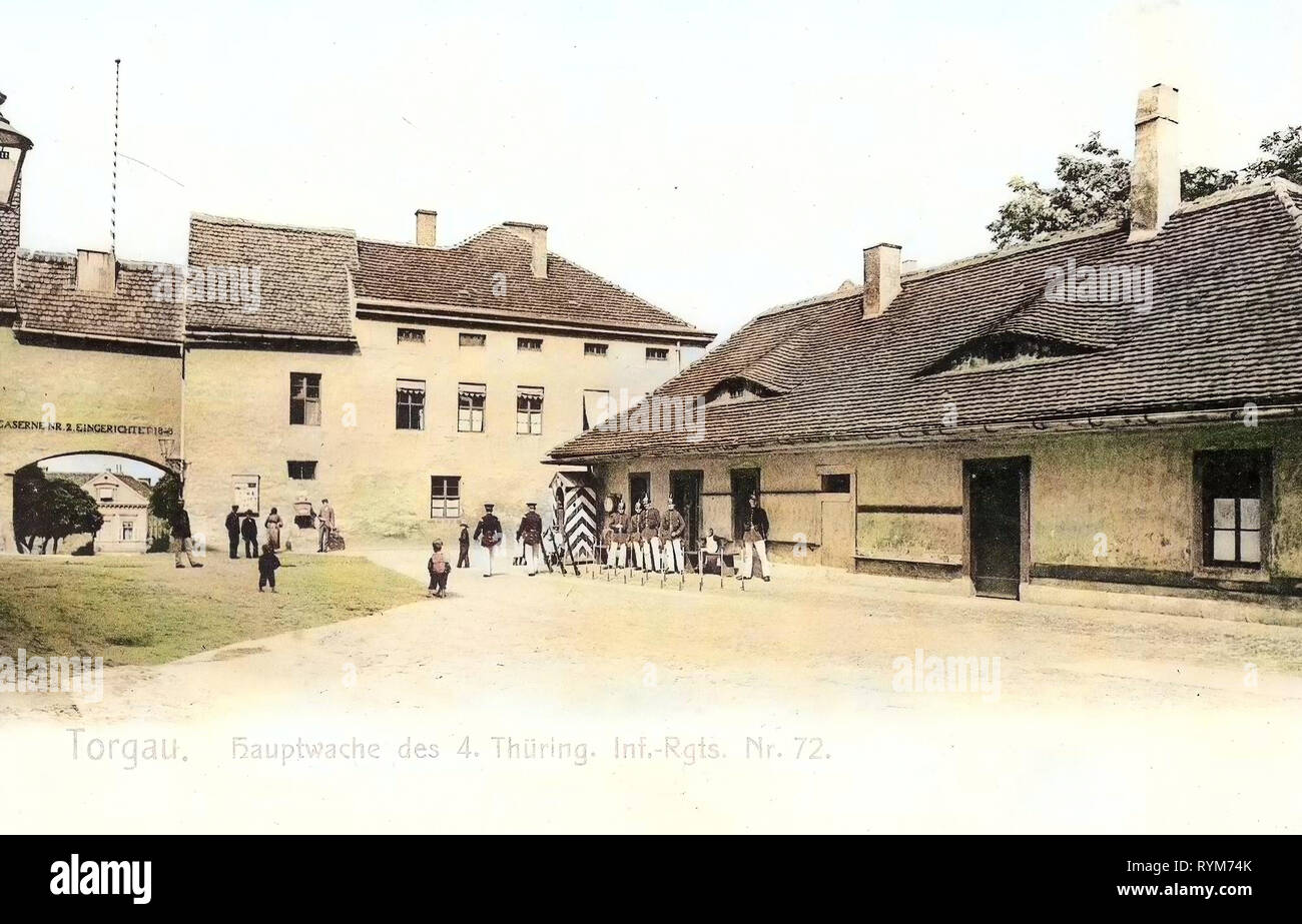 Torgau Kaserne der preußischen Armee, der militärischen Einrichtungen in Deutschland 1903, Landkreis Nordsachsen, Torgau, Hauptwache des 4. Thüringer Infanterie, regimenter Nr. 72 Stockfoto