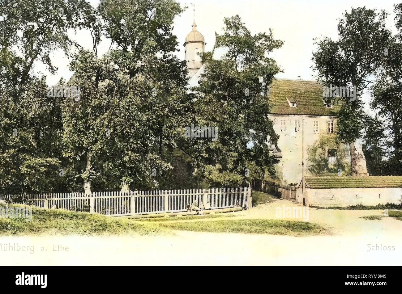 Schloss Mühlberg/Elbe 1903, Brandenburg, Mühlberg, am Schloß Stockfoto