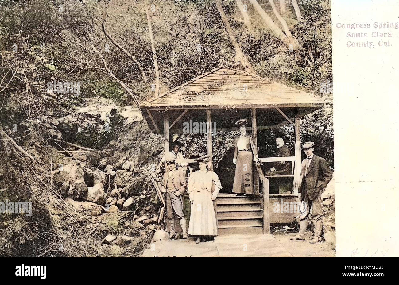 Federn von Kalifornien, Felsbrocken in Kalifornien, Santa Clara County, Kalifornien, 1906, Santa Clara County, Kongress Springs, Vereinigte Staaten von Amerika Stockfoto