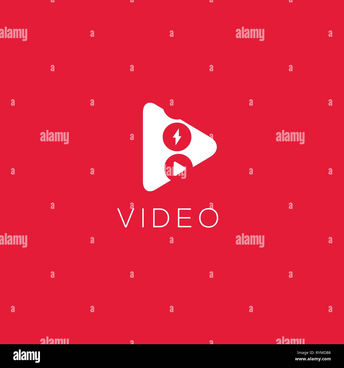 Video Logo. Video produktion Emblem. Video rund unterzeichnen. Kino logo Stock Vektor