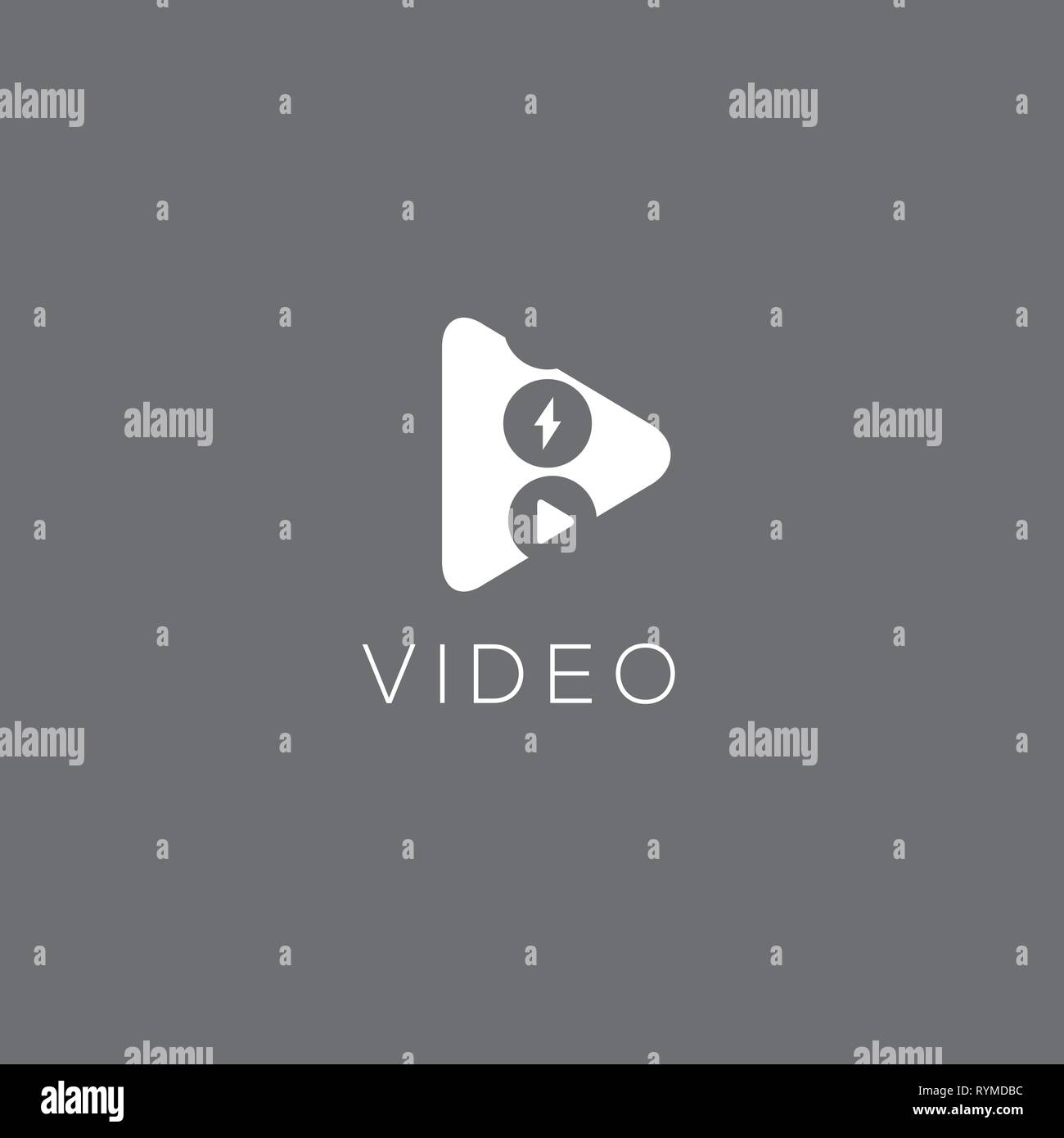 Video Logo. Video produktion Emblem. Video rund unterzeichnen. Kino logo Stock Vektor
