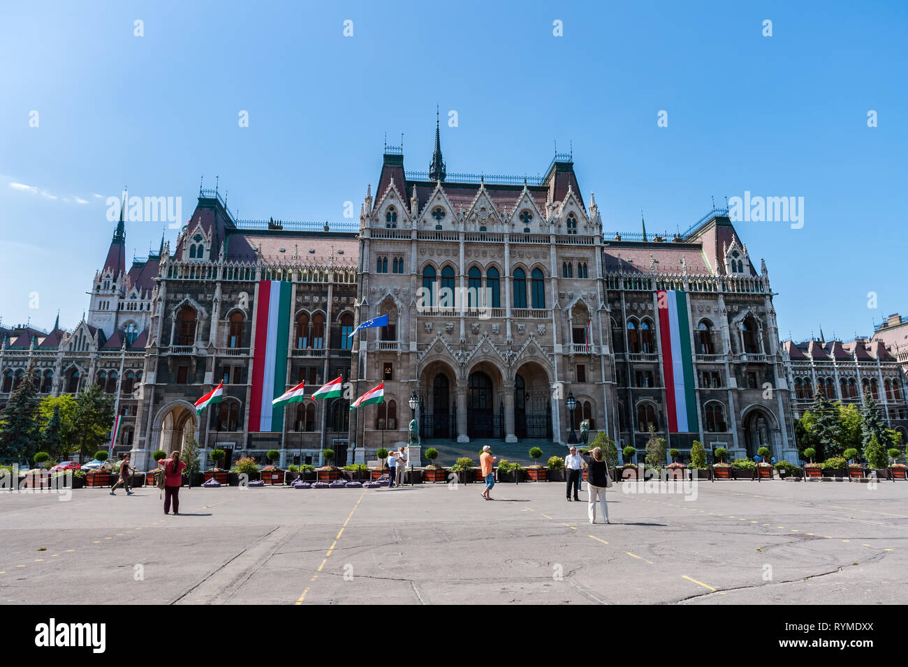 Ansicht der Rückseite des ungarischen Parlaments in Budapest Stockfoto