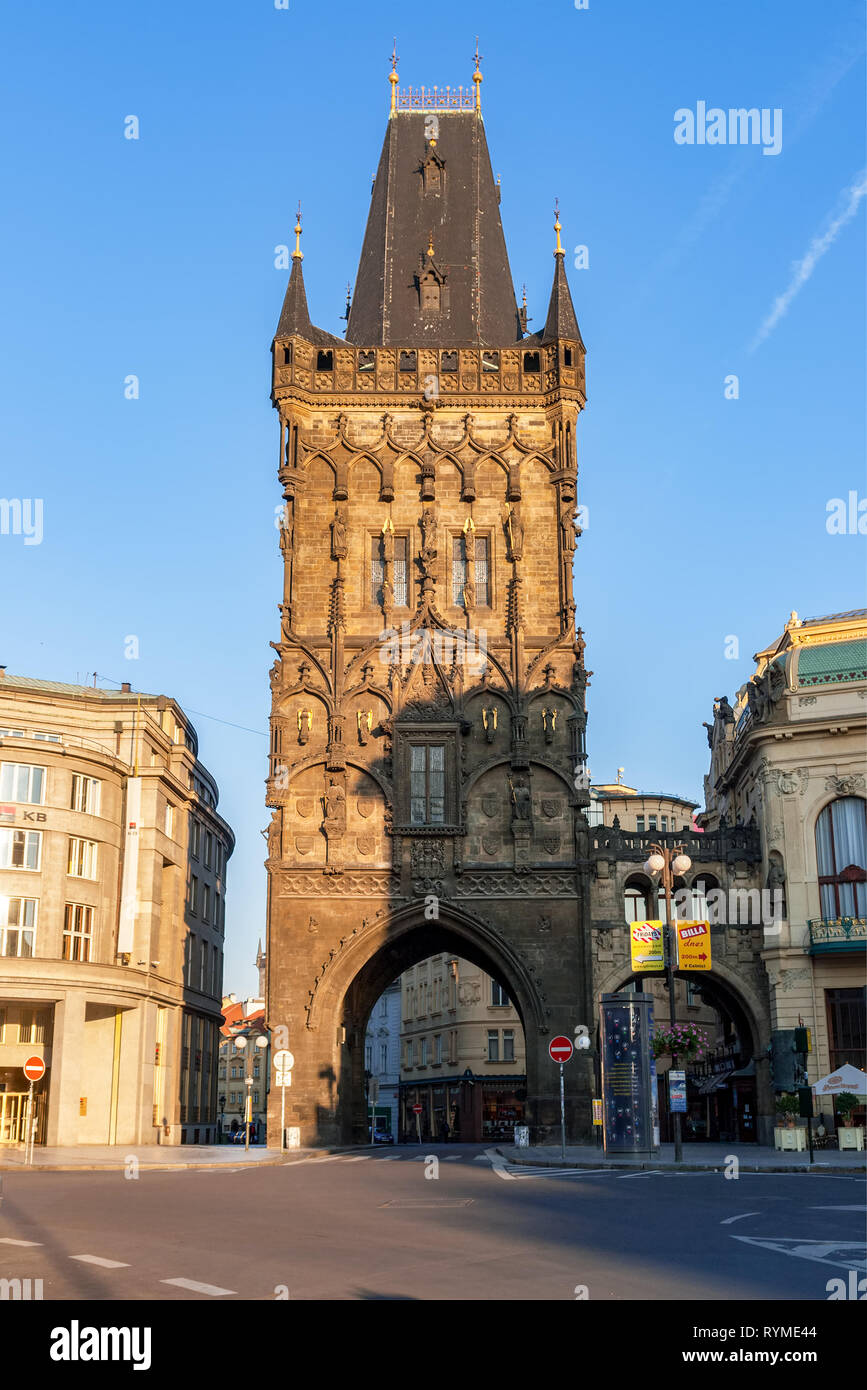 Der Pulverturm - Prag, Tschechische Republik Stockfoto