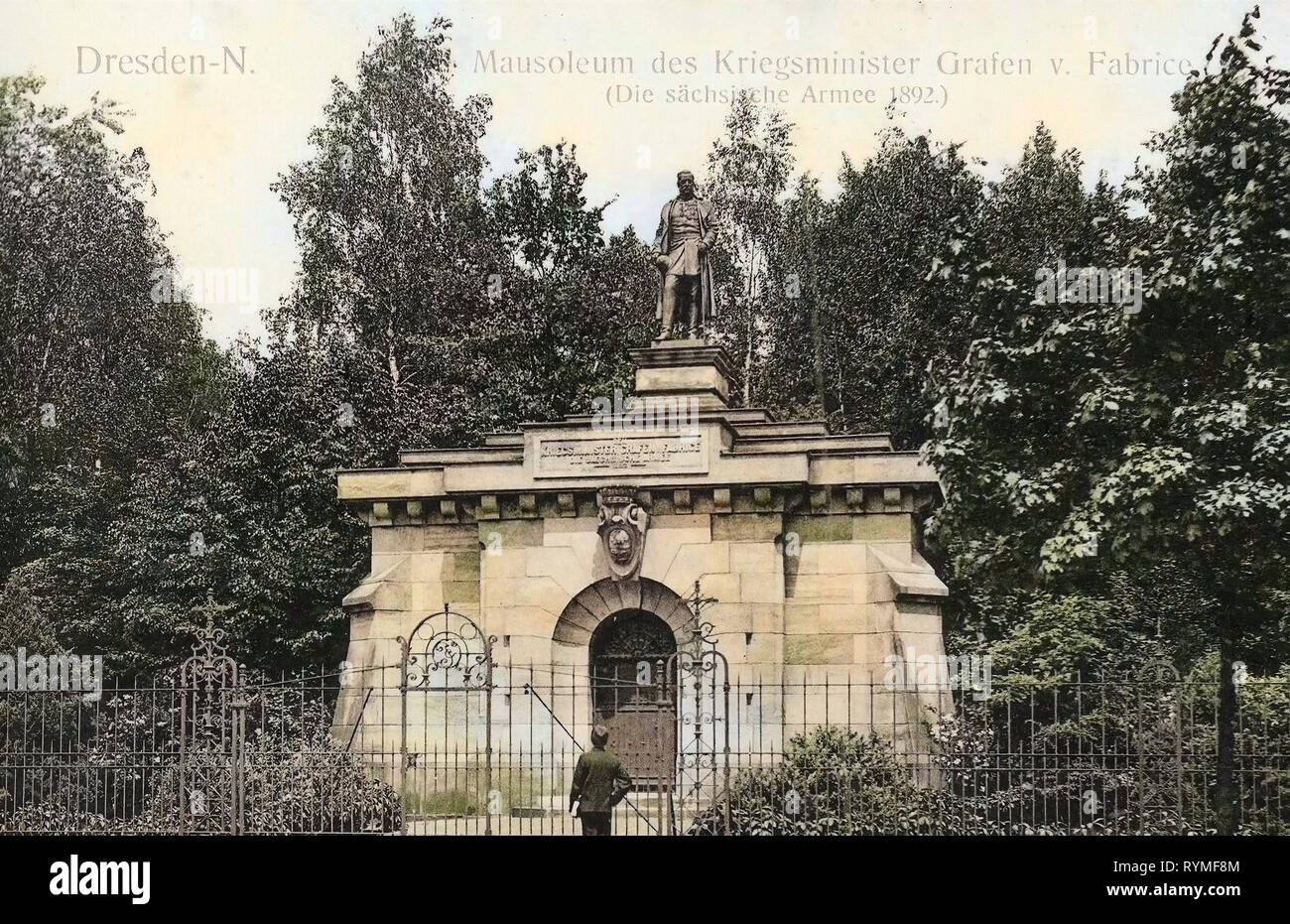Mausoleum Alfred Fabrice, 1907, Dresden, N, Mausoleum des Kriegsminister Grafen von Fabrice, Deutschland Stockfoto