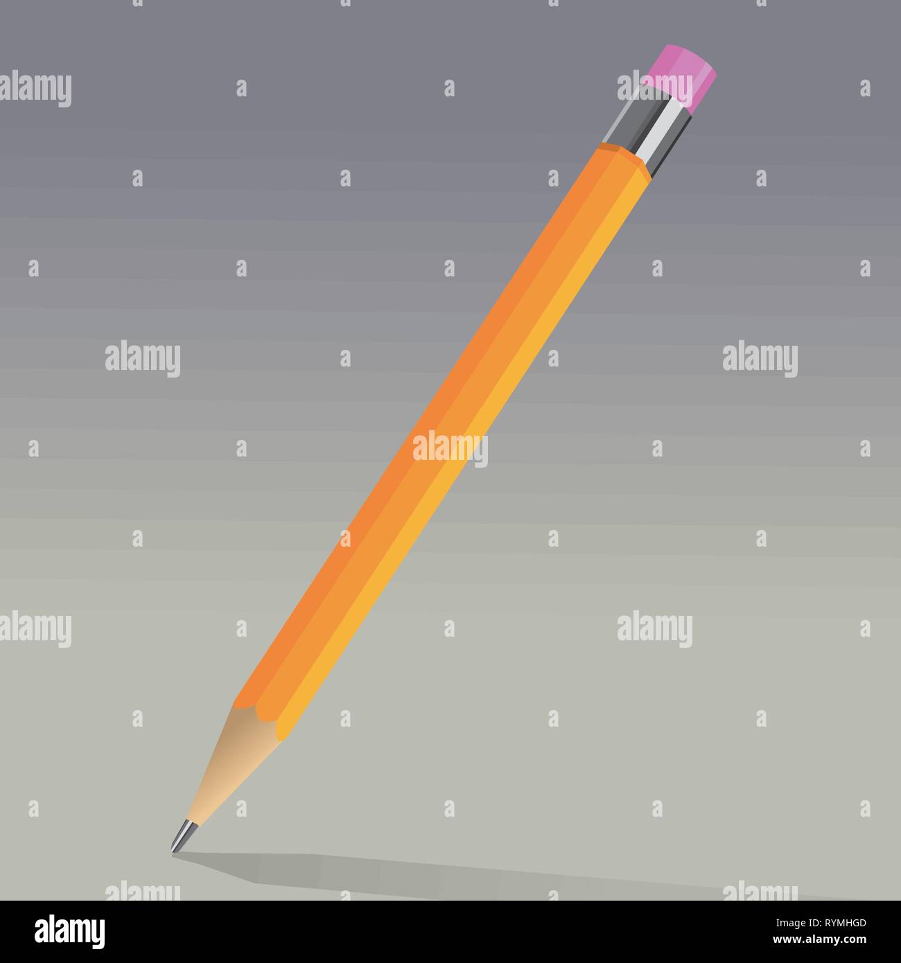 Eine orange Graphit Bleistift mit Radiergummi Stock Vektor
