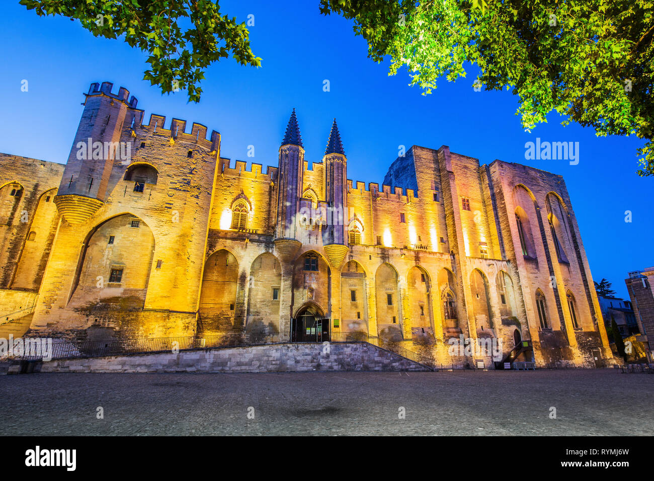 Provence, Frankreich. Palast der Päpste in Avignon. Stockfoto