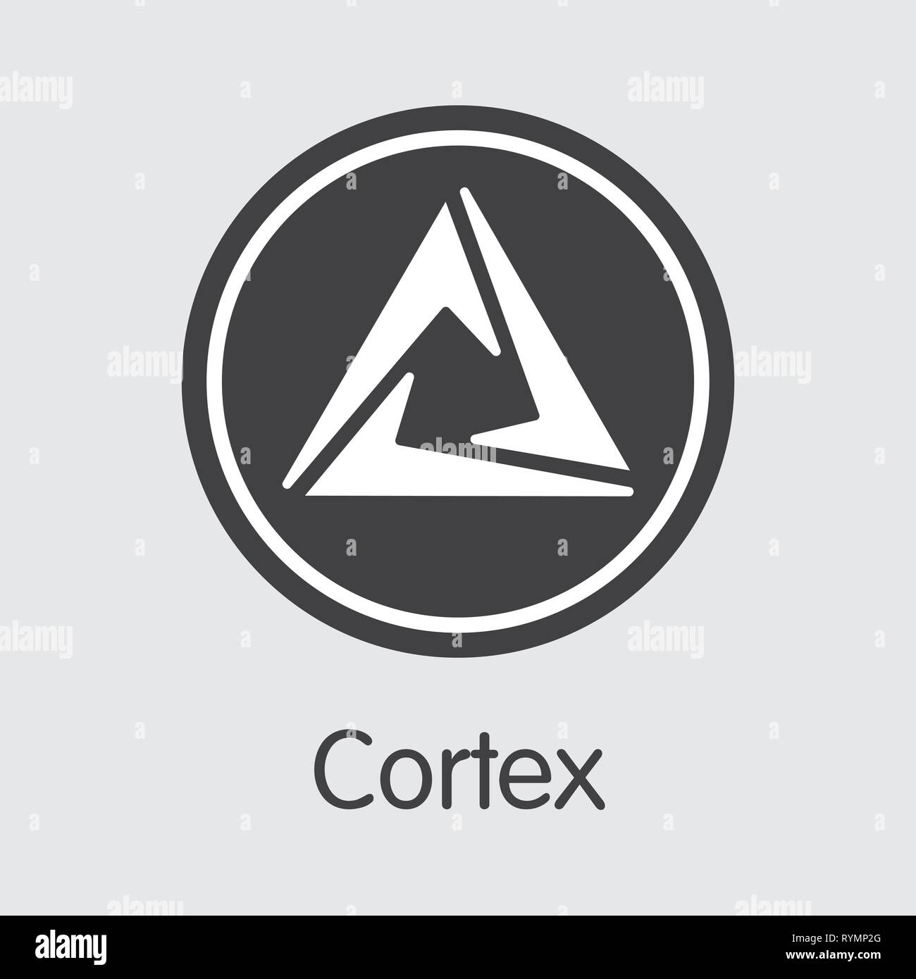 CTXC - Cortex. Das Logo der Virtuellen Momey oder Markt Emblem. Stock Vektor