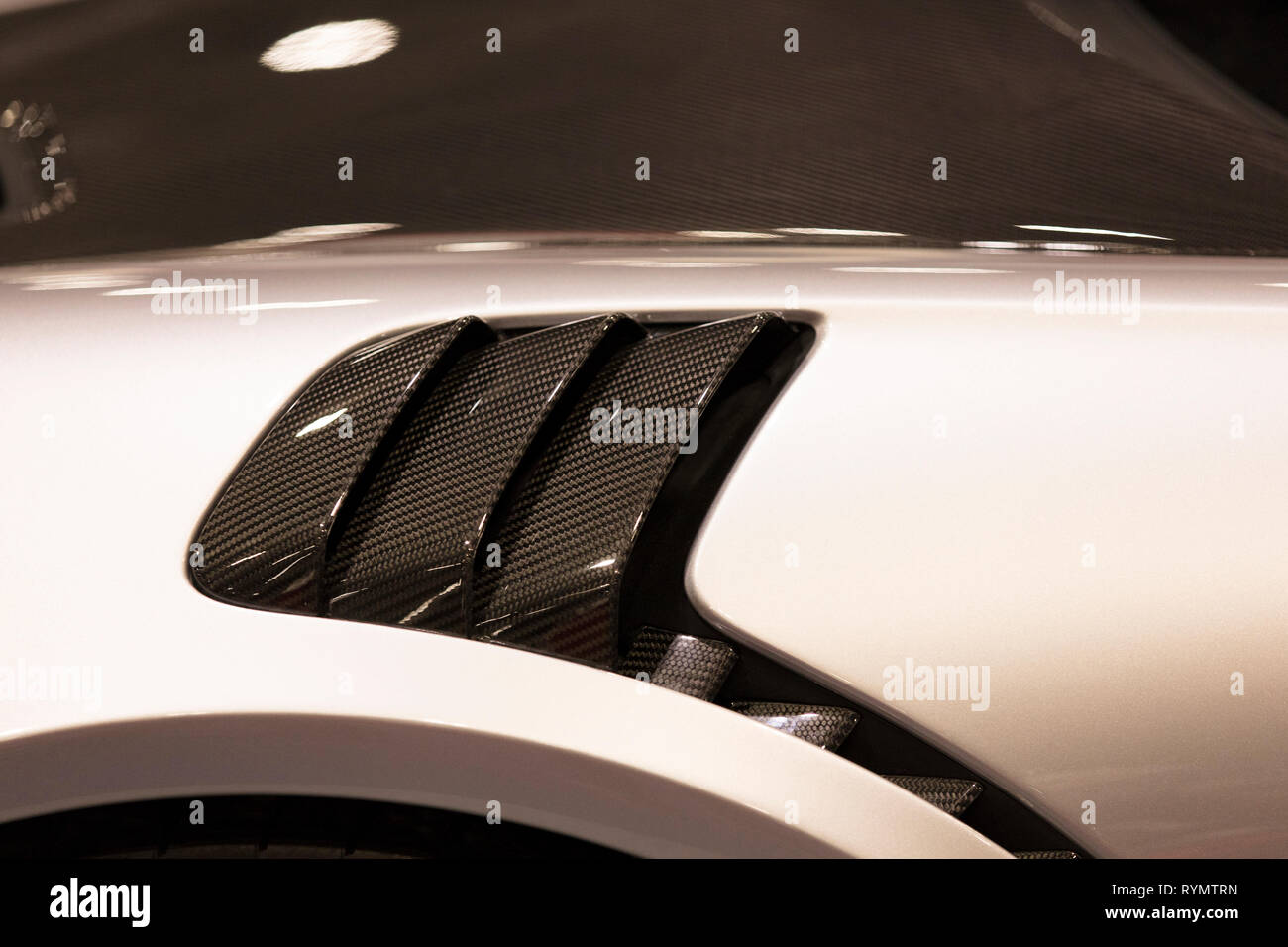 Nahaufnahme Detail auf einen Sportwagen Stockfoto
