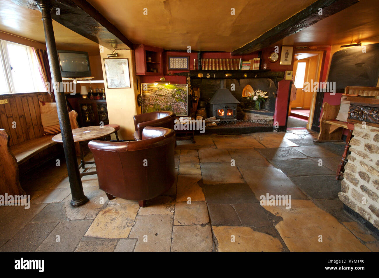 Innenraum des Village Pub. Pferd und Jockey in Stanford im Vale. Oxfordshire Stockfoto
