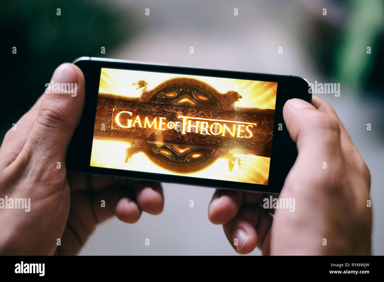Spiel der Throne tv-Serie Logo oder Symbol wird auf dem Smartphone angezeigt Stockfoto