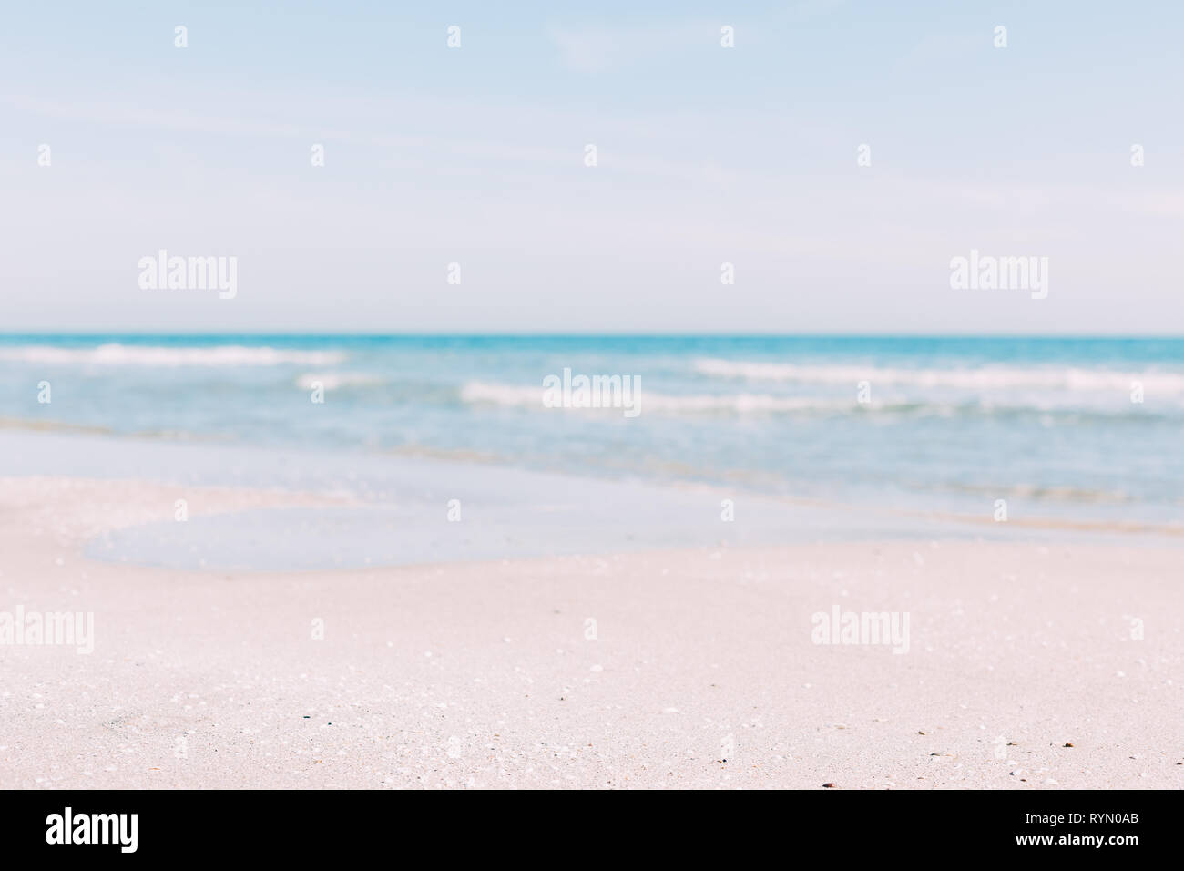 Sommer Strand Und Meer Wellen Hintergrund Defokussierten
