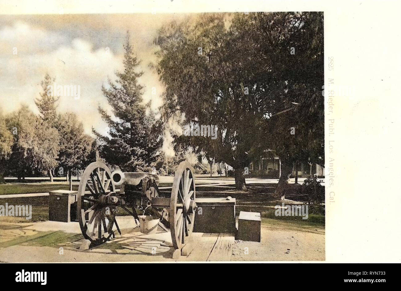 Die artillerie der Vereinigten Staaten, 1905, Kalifornien, der Soldat Home, Historische Kanone in der Nähe der Hauptsitze, Soldaten nach Hause Stockfoto