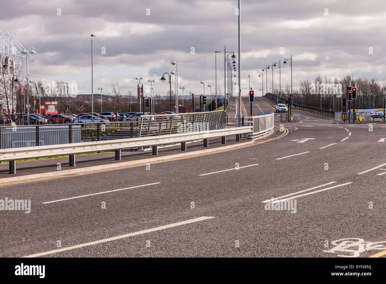 Das neue Dock Bridge und Link Road in der Nähe des Riverside Stadium und Middlehaven in Middlesbrough, England, Großbritannien Stockfoto