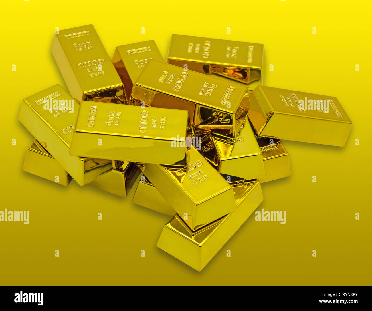 Bündel von golden Bars als finanzielle Konzepte Stockfoto