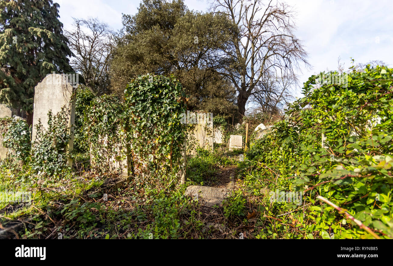 Brompton Friedhof. Im Jahre 1840 als kommerzielle Friedhof eröffnet wurde, gibt es nur sehr wenige Arme hier begraben. London. Großbritannien Stockfoto