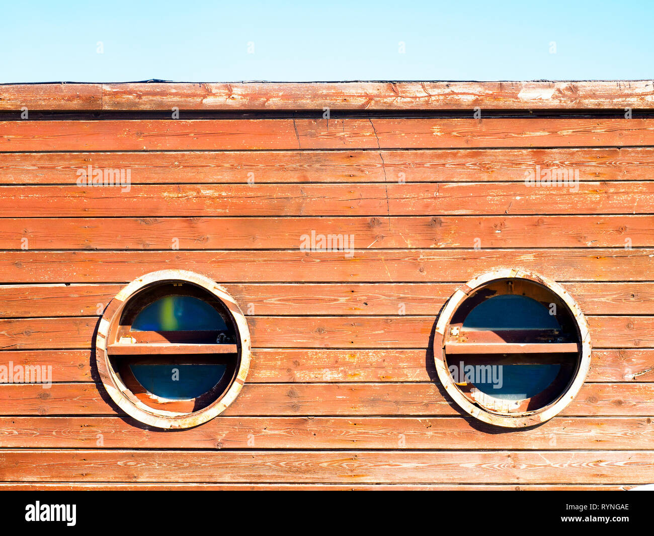 Holzhütte Fassade in den Strand von Ostia Lido - Rom, Italien Stockfoto