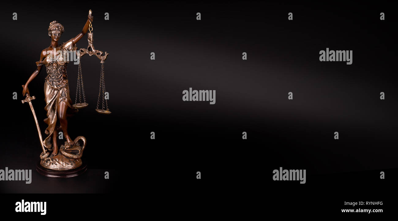 Themis Statue Gerechtigkeit Skalen Recht Rechtsanwalt Business Konzept Stockfoto