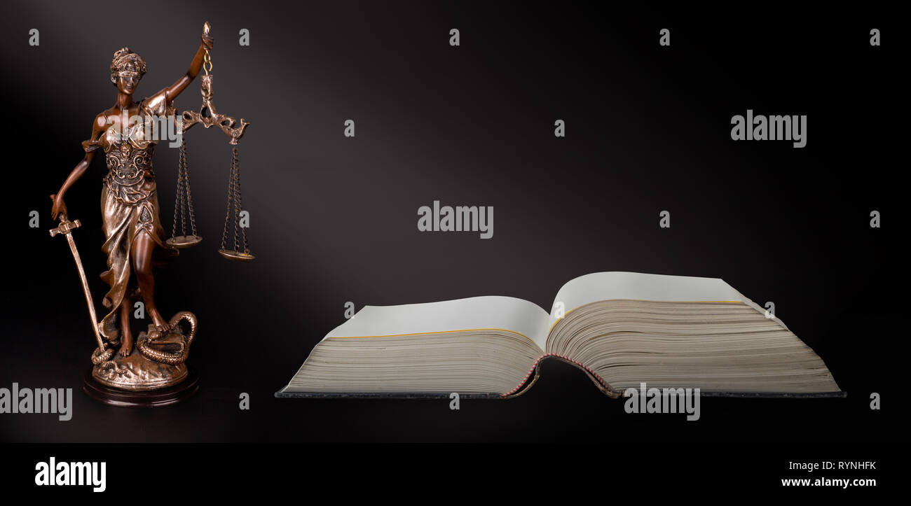 Themis Statue Gerechtigkeit Skalen Recht Rechtsanwalt Business Konzept Stockfoto