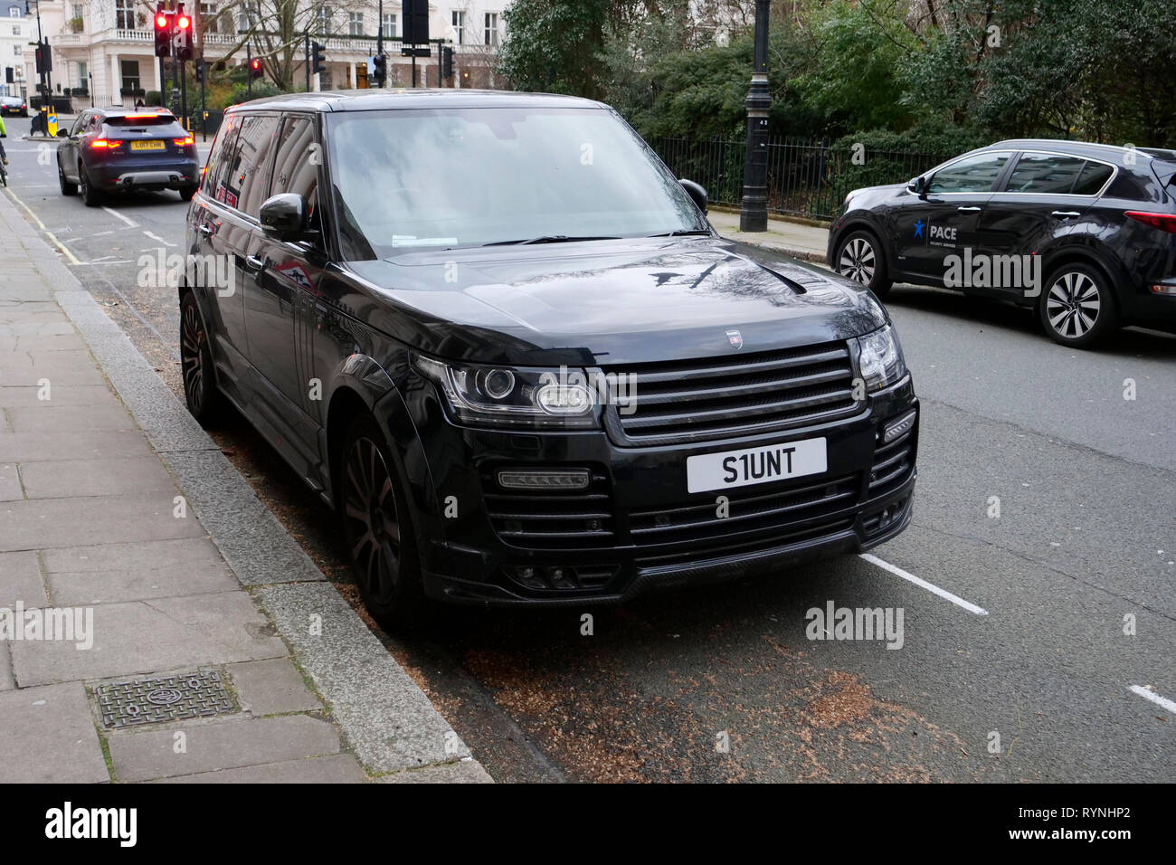 Supercars dachte Geschäftsmann James Stunt, auf der South Eaton Place, Belgravia, London, England geparkt zu gehören. Foto von Andrew Higgins 12.03.2019 Stockfoto