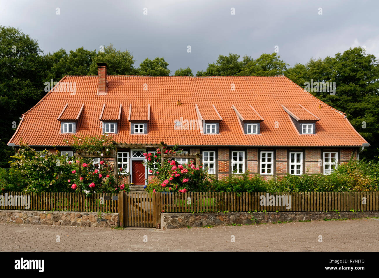 Lutherische Pfarrverdrossung in Suderburg, lüneburgischer Heide, Landkreis Uelzen, Niedersachsen, Deutschland Stockfoto