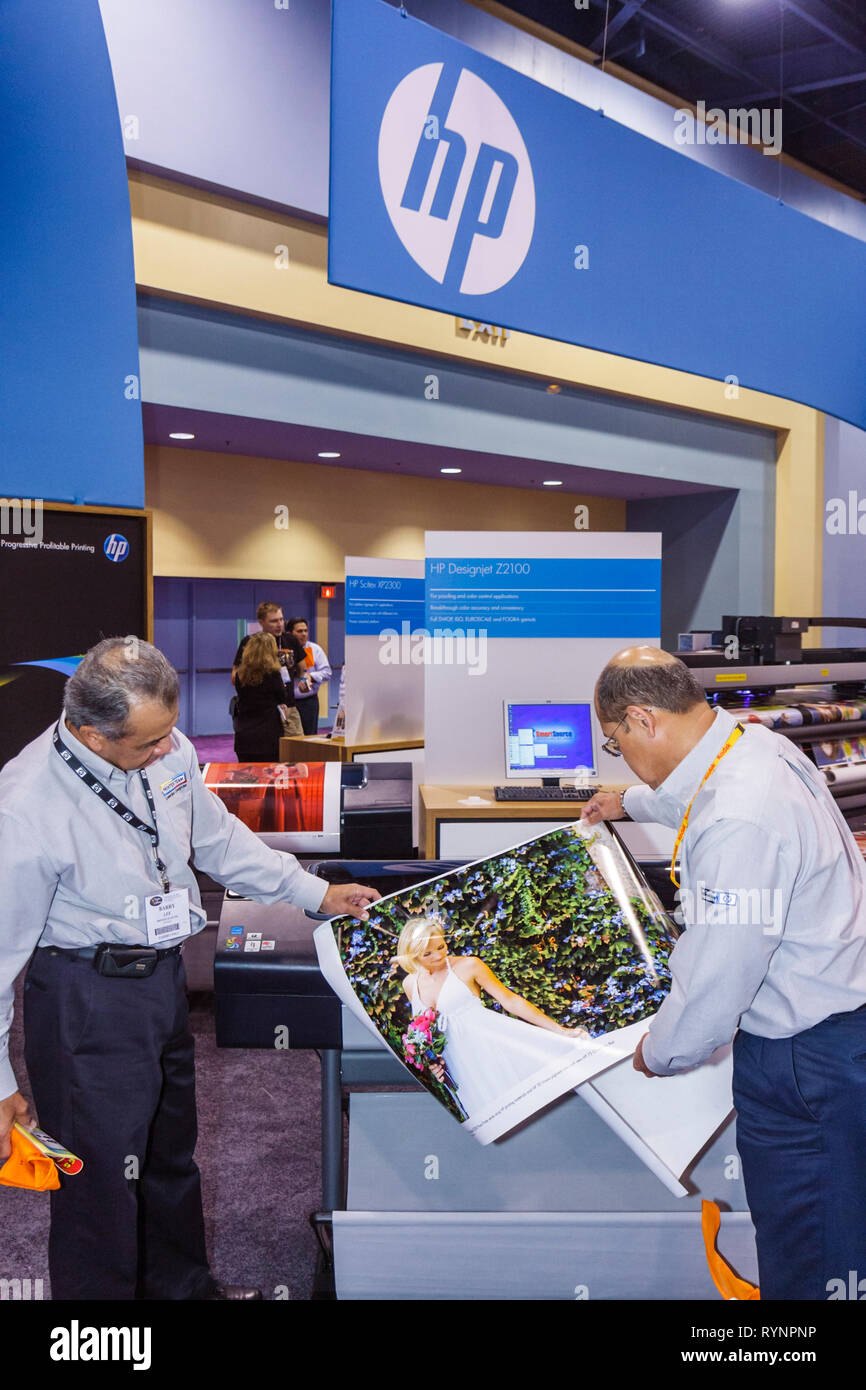 Miami Beach, Florida, Miami Beach Convention Center, Zentrum, Graphics of the Americas Expo and Conference, Messe, Hewlett Packard, Hewlett Packard, Stand Stockfoto