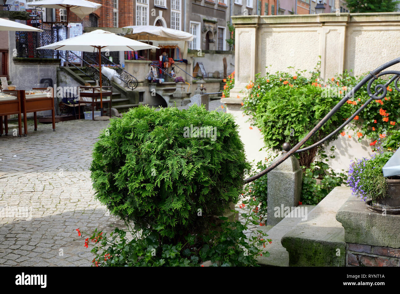 Danzig, Polen - September 09, 2017: Straßen im historischen Zentrum von Danzig, Altstadt Stockfoto