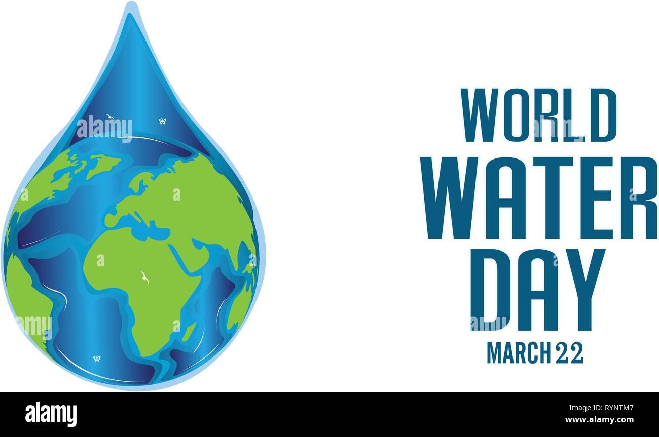 Weltwassertag Konzept. Paper art Stil. Stock Vektor