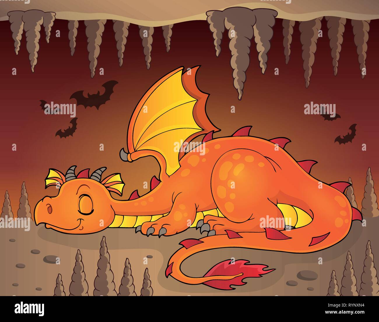 Sleeping Dragon theme Bild 3 - Eps 10 Vector Illustration. Stock Vektor