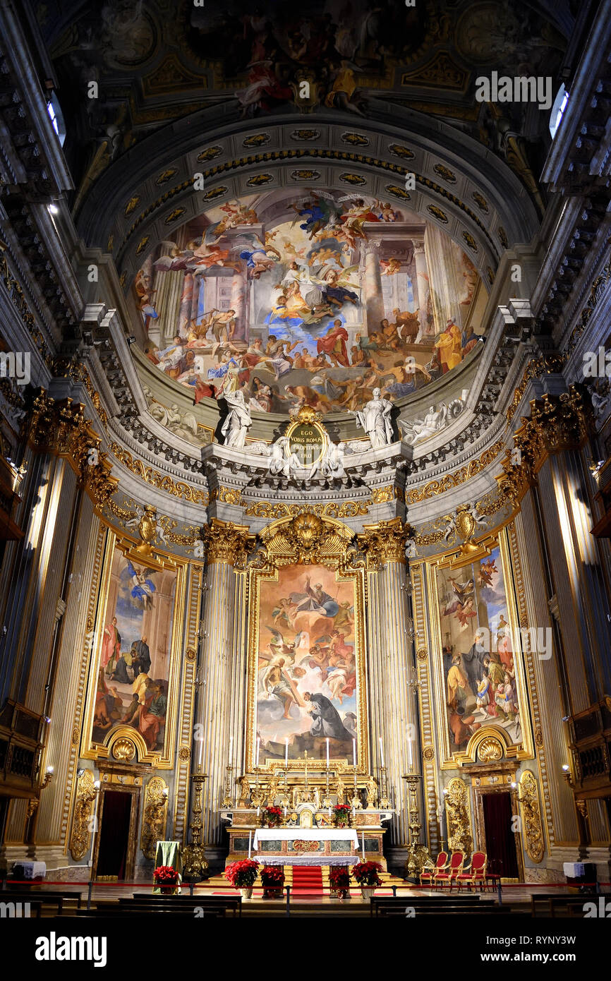 Die Kirche des Hl. Ignatius von Loyola im Campus Martius, Rom, mit den Fresken von Andrea Pozzo Stockfoto