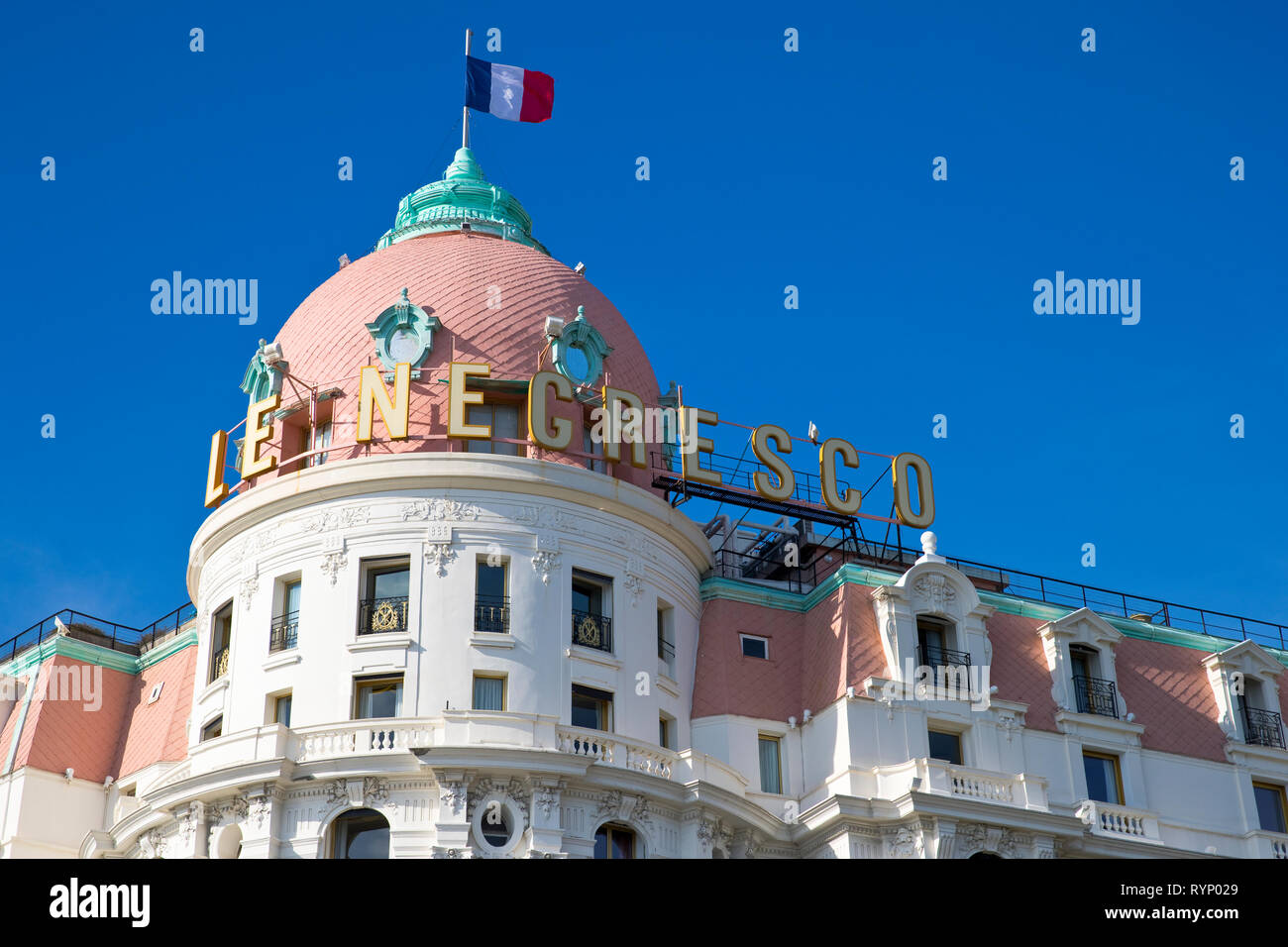 Hotel Negresco, Nizza, Frankreich Stockfoto