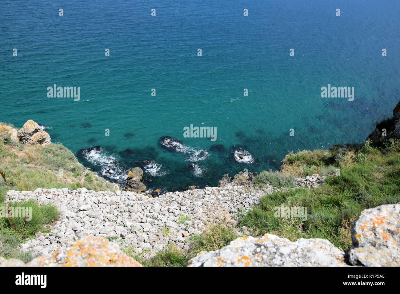 Kap Kaliakra Meerblick bucht Wahrzeichen von oben Bulgarien Ziel Foto Stockfoto