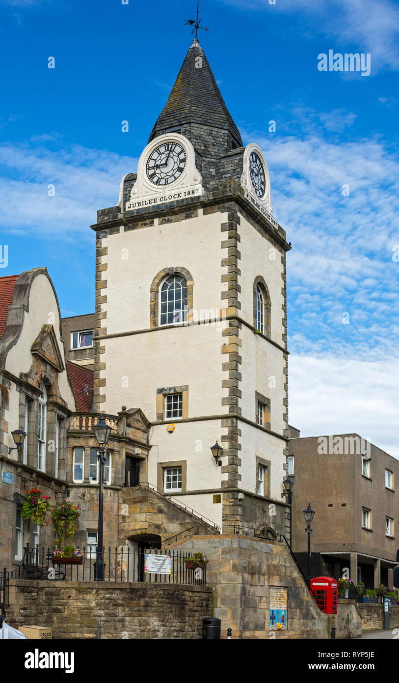 Die Mautstelle Turm mit dem Jubiläum, South Queensferry, Edinburgh, Schottland, Großbritannien Stockfoto