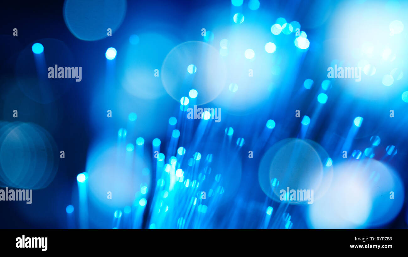 Internet Verbindung mit Glasfaser. Konzept der Schnellen Internet. Stockfoto