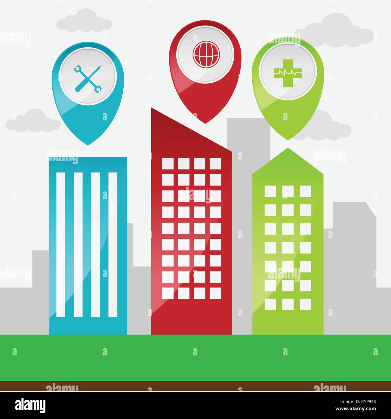 GPS-Navigation Anwendung vector Image Design Illustration Stock Vektor