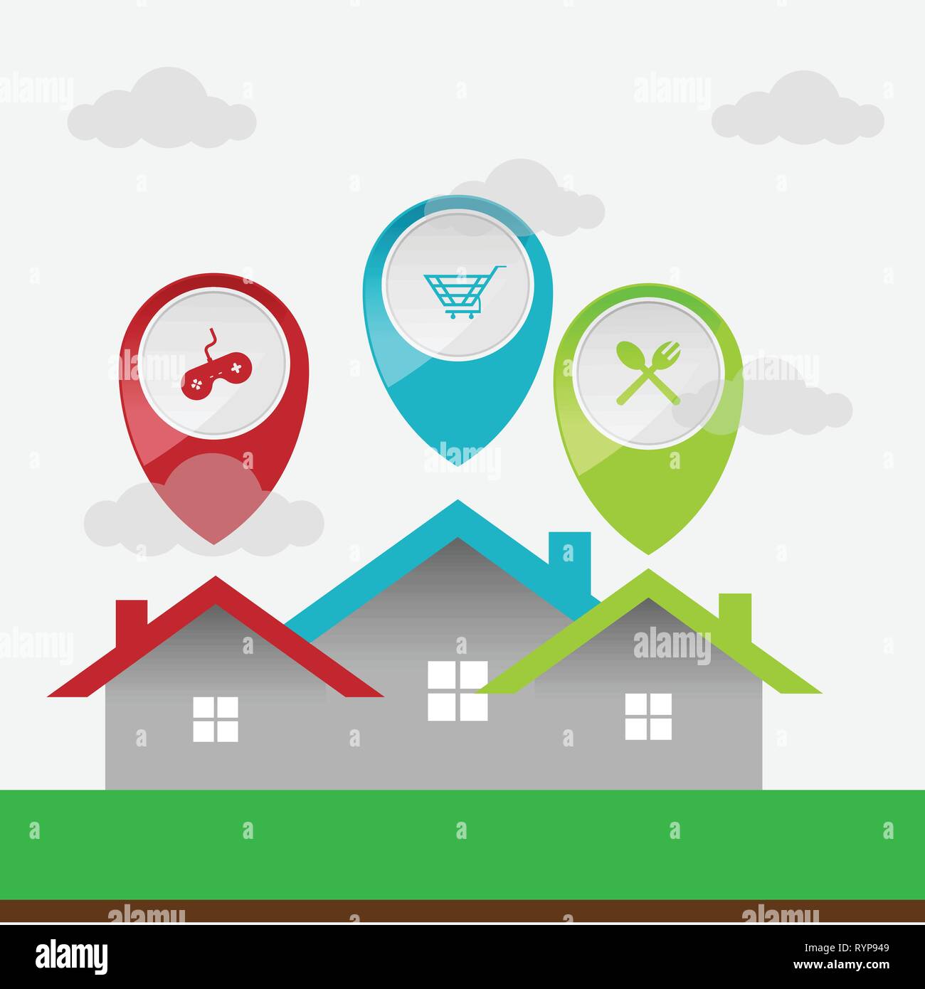 GPS-Navigation Anwendung vector Image Design Illustration Stock Vektor