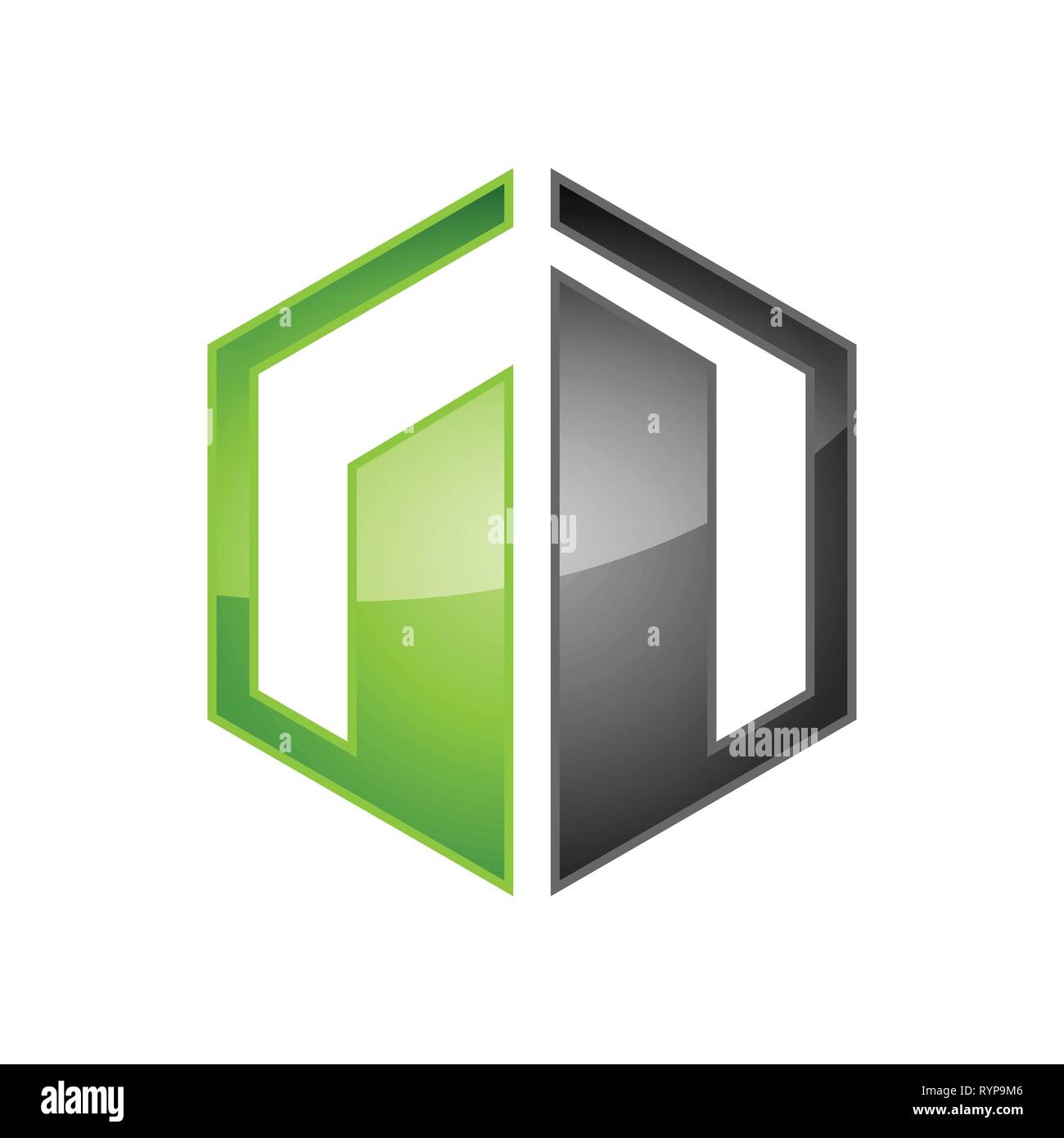 Hexagon Gebäude Immobilien logo Stock Vektor