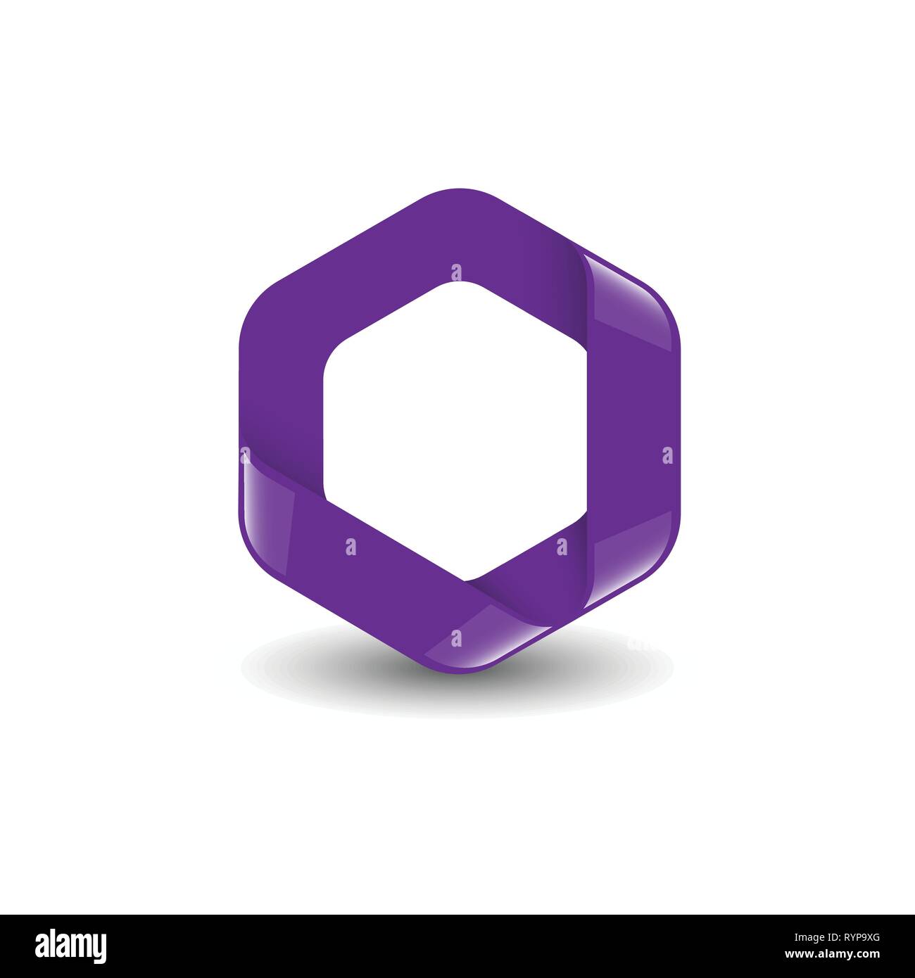 Sechskant-Branding lila Farbe hexagon Vektor logo Konzept Abbildung. Design Element. Stock Vektor