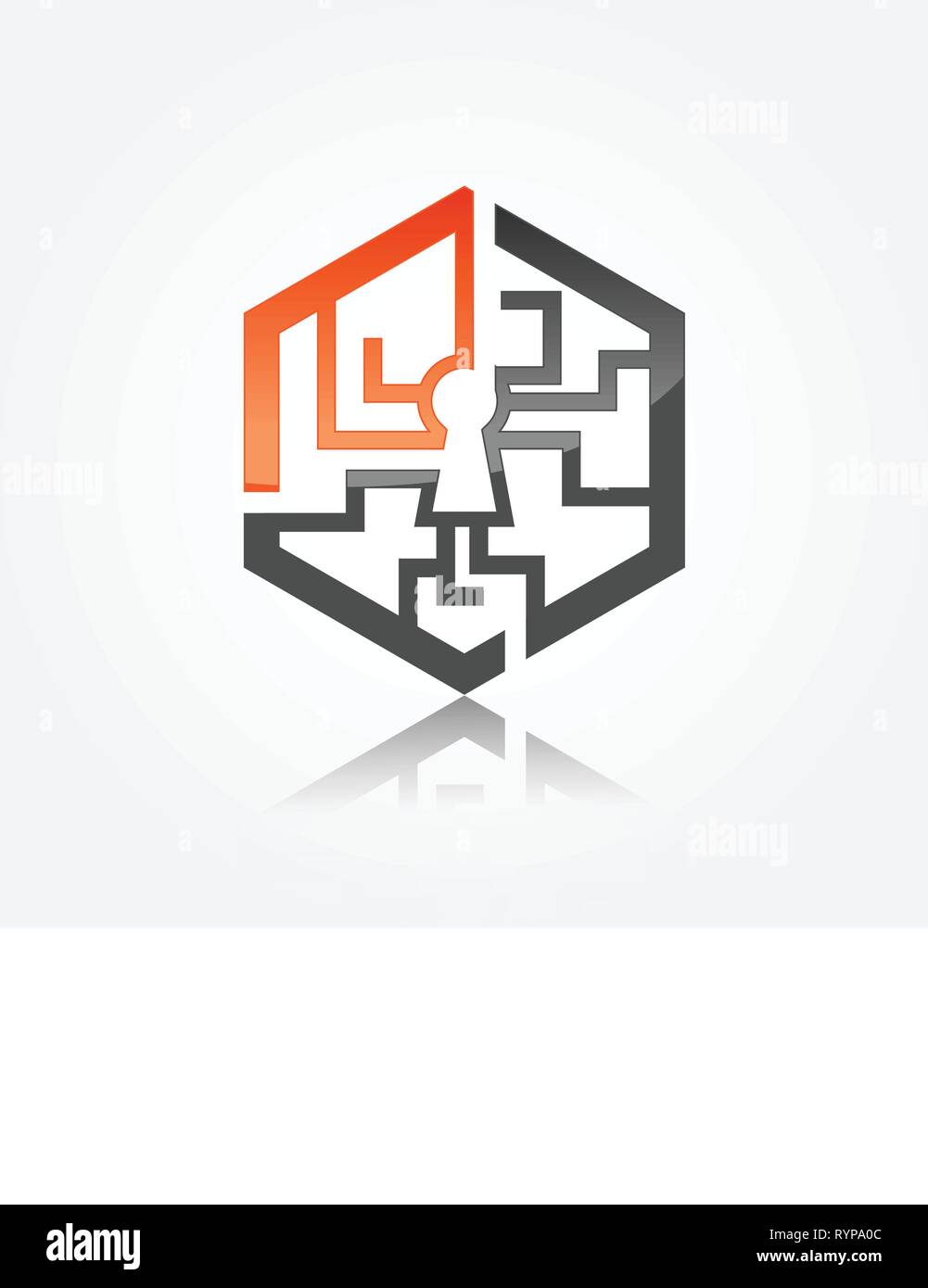 Hexagon Security Technology logo Vektor Stock Vektor