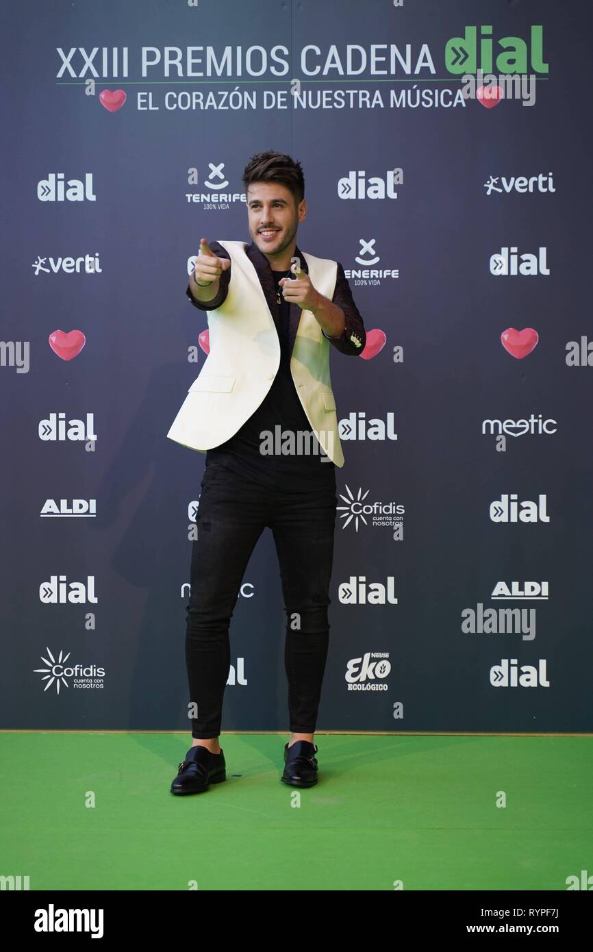 Während der 23. Ausgabe des Cadena Dial Auszeichnungen auf Teneriffa Donnerstag, 14. März 2019. Cordon drücken Sie Stockfoto