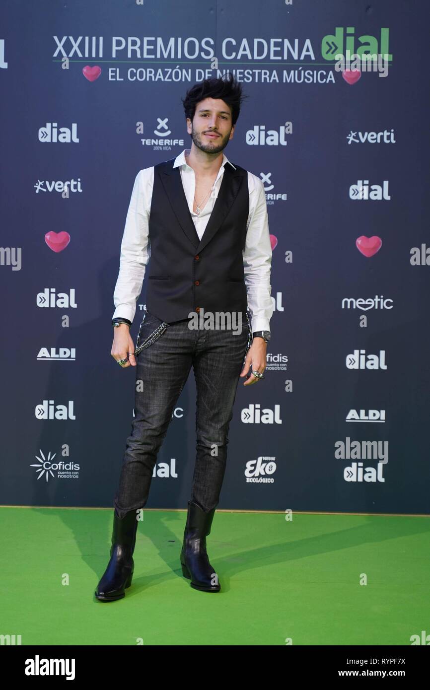 Während der 23. Ausgabe des Cadena Dial Auszeichnungen auf Teneriffa Donnerstag, 14. März 2019. Cordon drücken Sie Stockfoto