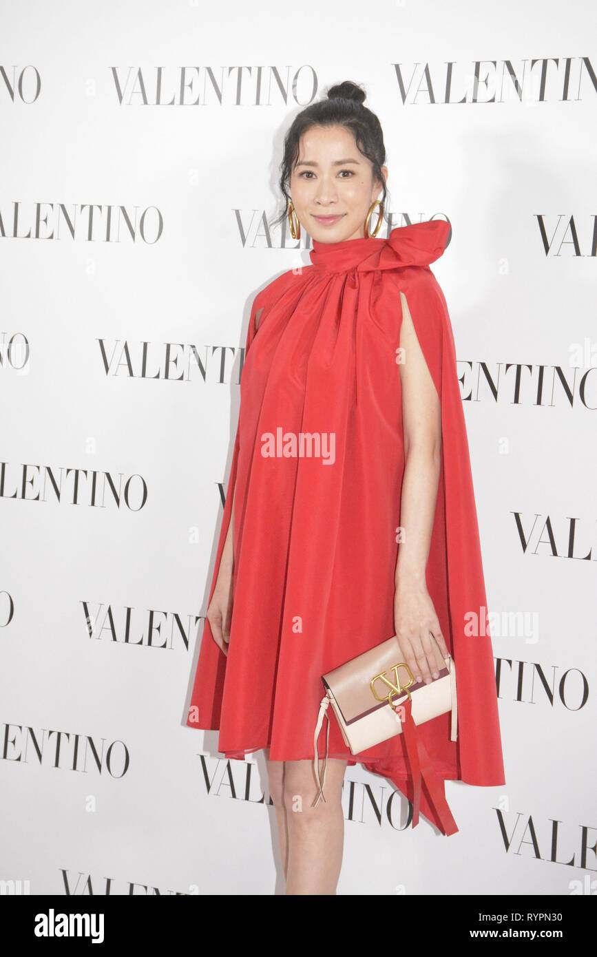 Hongkong, China. 14 Mär, 2019. Joey Yung, Charmaine Sheh und Will eine Ong Seong-wu gefördert, für eine Marke Beutel in Hongkong, China, am 14. März 2019. (Foto durch TPG) Credit: TopPhoto/Alamy leben Nachrichten Stockfoto