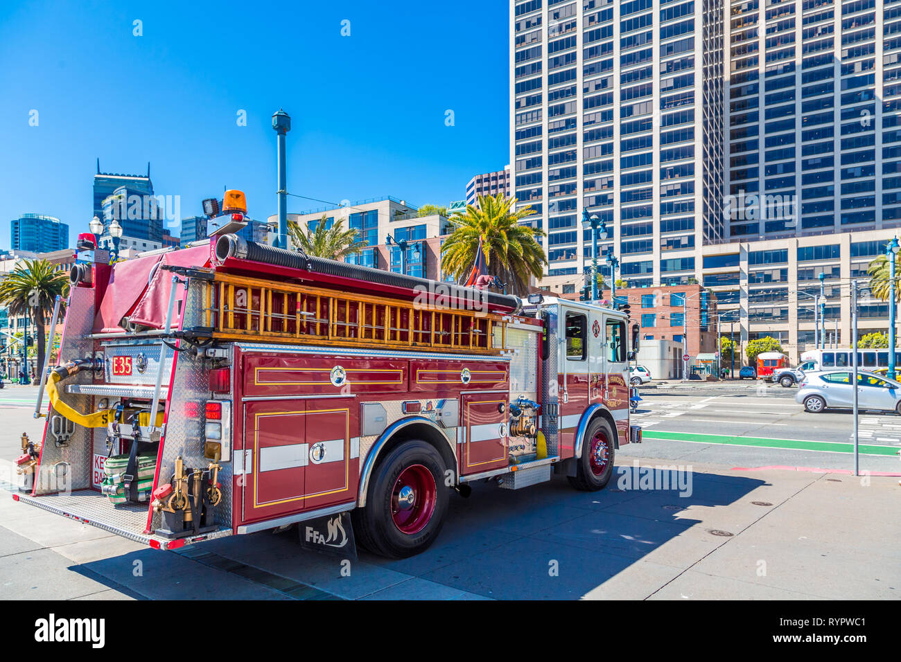 San Francisco-Feuerwehrauto Stockfoto