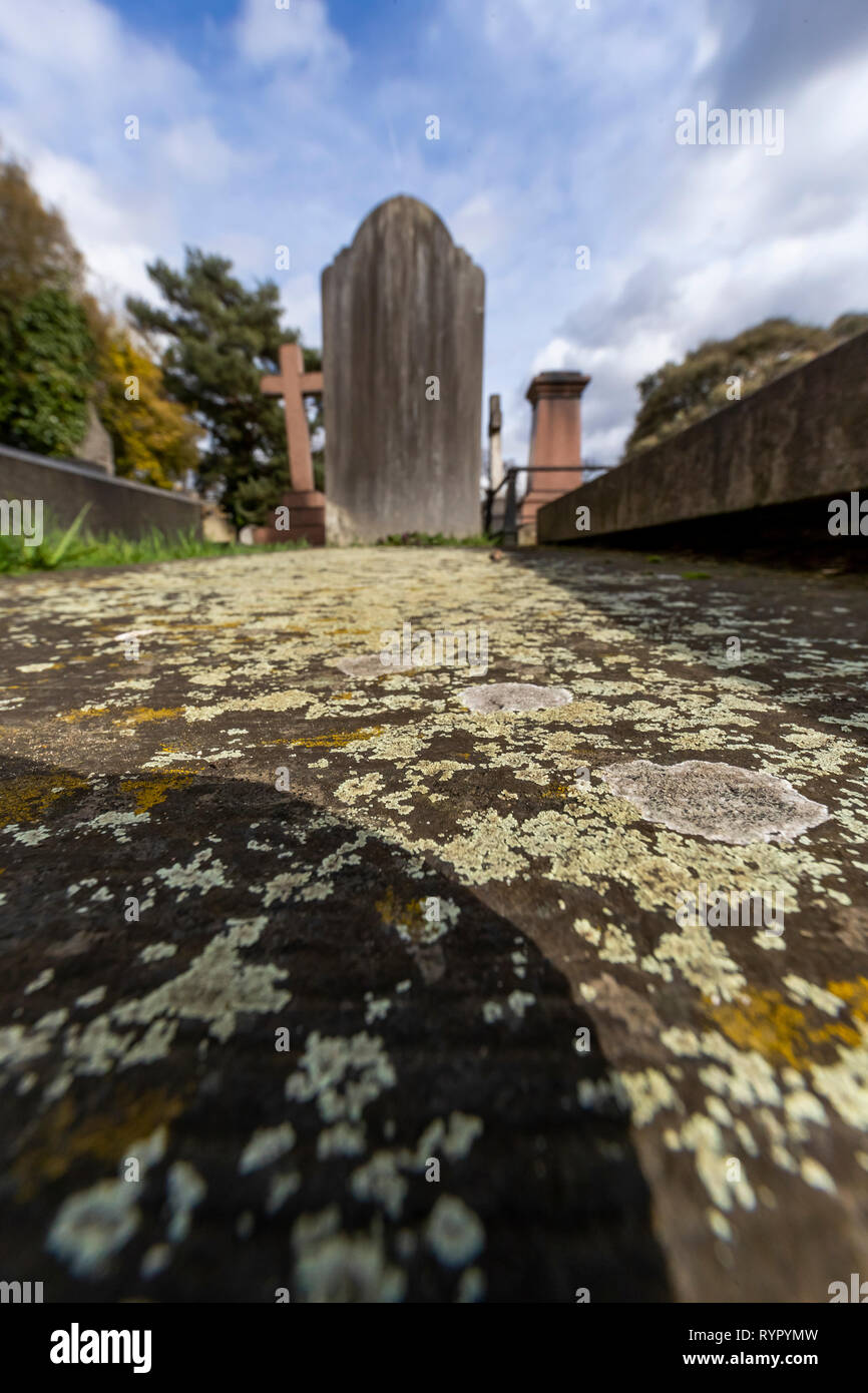 Brompton Friedhof. Im Jahre 1840 als kommerzielle Friedhof eröffnet wurde, gibt es nur sehr wenige Arme hier begraben. London. Großbritannien Stockfoto
