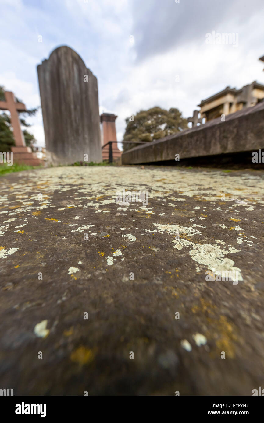 Brompton Friedhof. Im Jahre 1840 als kommerzielle Friedhof eröffnet wurde, gibt es nur sehr wenige Arme hier begraben. London. Großbritannien Stockfoto